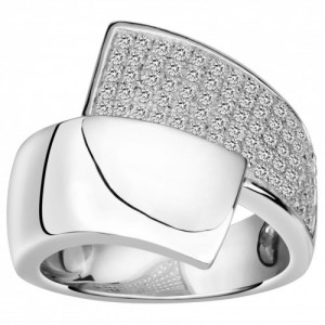 Bague argent pavage oxydes de zirconium