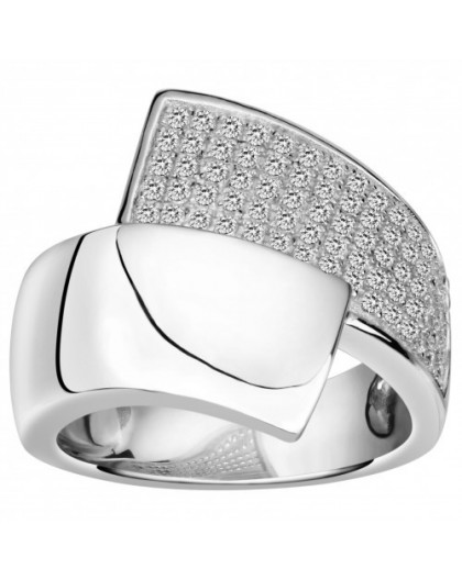 Bague argent pavage oxydes de zirconium