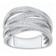 Bague argent 5 rangs entrelacés oxydes zirconium