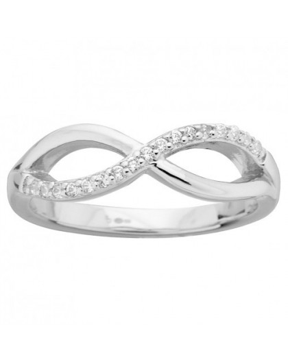 Bague argent motif infini oxydes zirconium