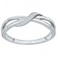 Bague argent oxydes de zirconium lien simple