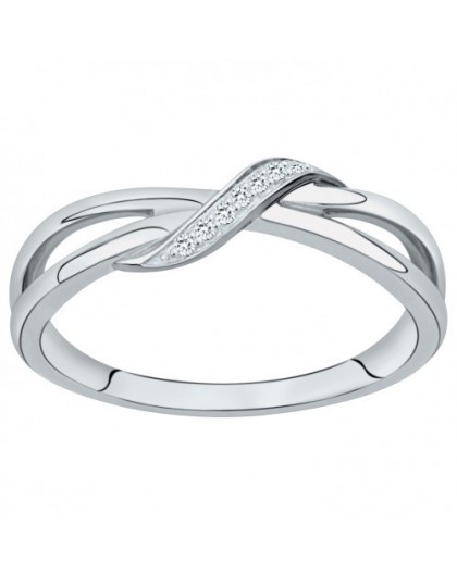 Bague argent oxydes de zirconium lien simple