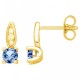 Boucles oreilles puces oxyde zirconium bleu