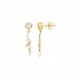 Boucles oreilles plaqué or pendantes oxyde zircon