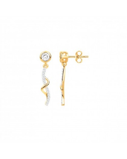 Boucles oreilles plaqué or pendantes oxyde zircon