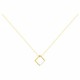 Collier plaqué or motif carré pendant oxydes