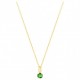Collier plaqué or oxyde zirconium vert 4 griffes
