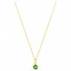 Collier plaqué or oxyde zirconium vert 4 griffes