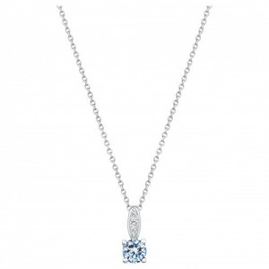 Collier argent oxyde Zirconium bleu