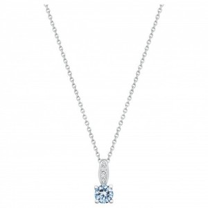 Collier argent oxyde Zirconium bleu