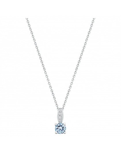 Collier argent oxyde Zirconium bleu