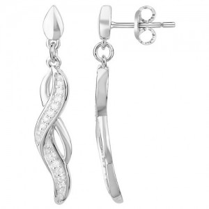 Boucles oreilles argent oxydes volute pendantes