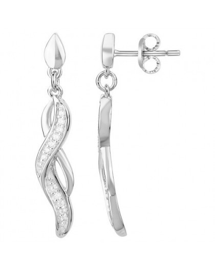 Boucles oreilles argent oxydes volute pendantes