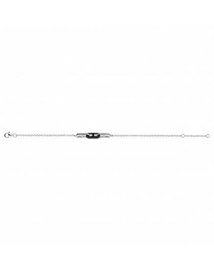 Bracelet Argent rhodié céramique noire et oxydes