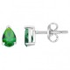 Boucles d'Oreilles argent rhodié oxydes verts
