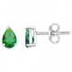 Boucles d'Oreilles argent rhodié oxydes verts