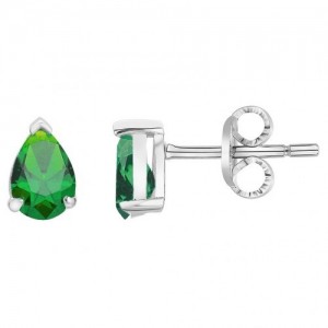 Boucles d'Oreilles argent rhodié oxydes verts