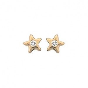 Boucles oreilles Or à vis étoiles oxydes