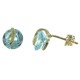 Boucles oreilles Or Topaze bleue ronde virgule