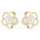Boucles oreilles Or à vis fleurs oxydes
