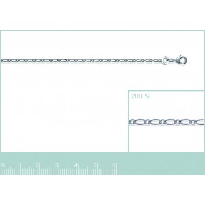 Chaine argent maille alternée 1+1 1.4mm