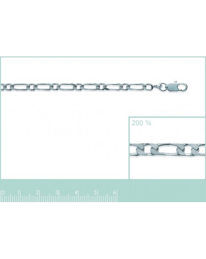 Chaine argent maille alternée 1+1 3mm