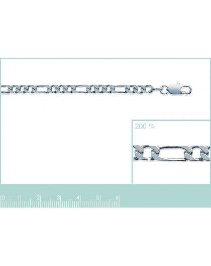 Chaine argent maille figaro alternée 1+3 3.5mm