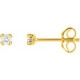 Boucles oreilles or jaune diamants 4 griffes 0.09 carat