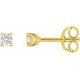 Boucles oreilles or jaune diamants 4 griffes 0.15 carat