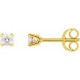 Boucles oreilles or jaune diamants 4 griffes 0.20 carat