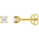 Boucles oreilles or jaune diamants 4 griffes 0.30 carat