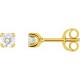 Boucles oreilles or jaune diamants 4 griffes 0.30 carat