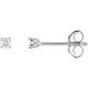 Boucles oreilles or gris diamants 4 griffes 0.06 carat