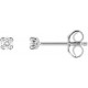 Boucles oreilles or gris diamants 4 griffes 0.09 carat