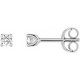 Boucles oreilles or gris diamants 4 griffes 0.15 carat