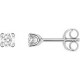 Boucles oreilles or gris diamants 4 griffes 0.25 carat