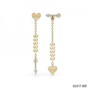 Boucles oreilles Guess UBE85025 coeur flêche dorés