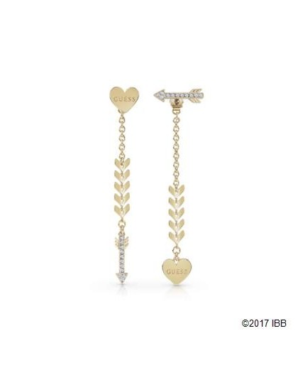 Boucles oreilles Guess UBE85025 coeur flêche dorés