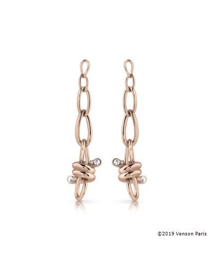 Boucles oreilles Guess UBE29017 noeuds rosés