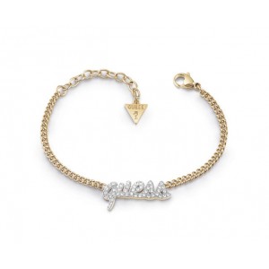 Bracelet Guess UBB10706A logo strass doré