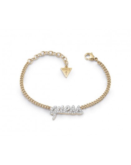 Bracelet Guess UBB10706A logo strass doré