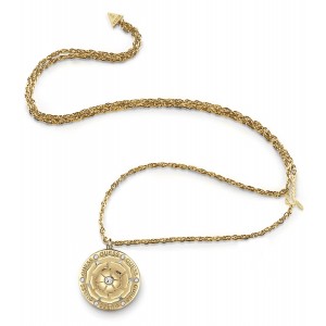 Collier Guess UBN79160 médaille florale doré