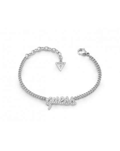 Bracelet Guess UBB10704A logo strass argenté