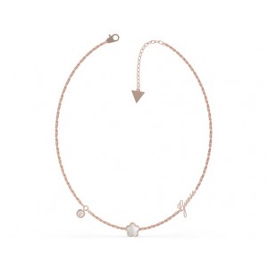 Collier Guess UBN79018 fleurs nacre rosé
