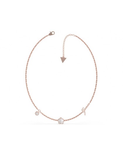 Collier Guess UBN79018 fleurs nacre rosé