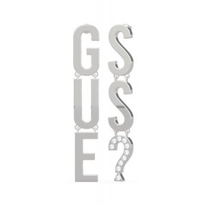 Boucles oreilles Guess UBE20002 lettres argentées