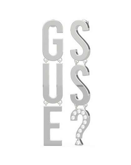 Boucles oreilles Guess UBE20002 lettres argentées