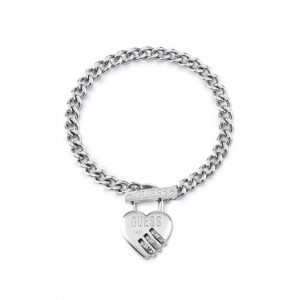 Bracelet Guess UBB20056-S cadenas coeur argenté