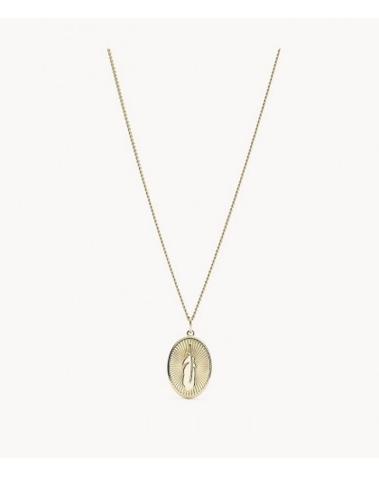 Collier Fossil femme JF03246710 plume doré