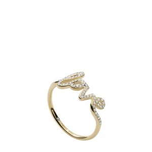 Bague Fossil femme JF03345710 love doré taille 53